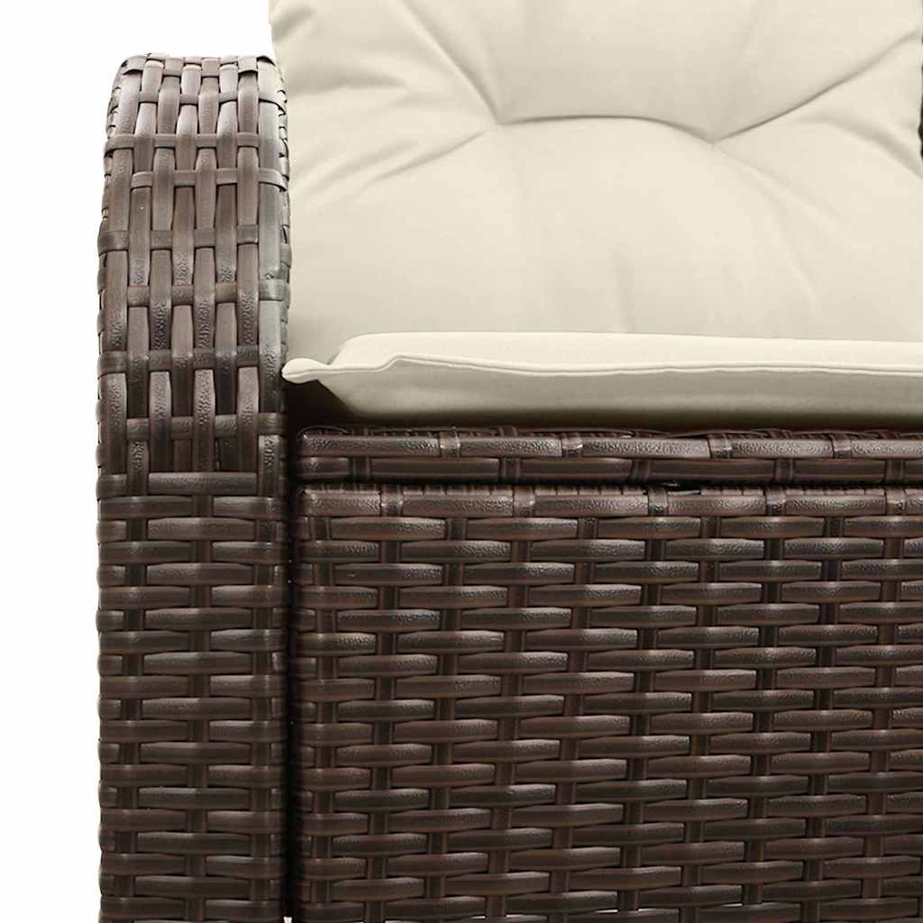 Gartensofa mit Kissen Braun 124 x 62 x 69cm Poly-Rattan